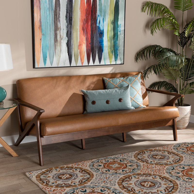 George Oliver Daverman 72.05 Faux Leather Square Arm Sofa Wayfair